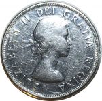 Канада 1958 г. • KM# 53 • 50 центов • Елизавета II • серебро • регулярный выпуск • XF-AU