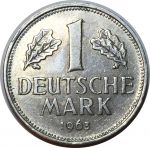 Германия • ФРГ 1963 г. J (Гамбург) • KM# 110 • 1 марка • регулярный выпуск • UNC ( кат.- $100 )