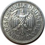 Германия • ФРГ 1956 г. F (Штутгарт) • KM# 110 • 1 марка • регулярный выпуск • BU- ( кат.- $200 )