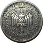 Германия • ФРГ 1950 г. J (Гамбург) • KM# 110 • 1 марка • регулярный выпуск • AU ( кат.- $ 10+ )