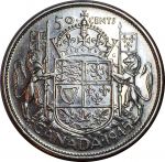 Канада 1945 г. • KM# 36 • 50 центов • Георг VI • серебро • регулярный выпуск • BU-