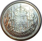 Канада 1958 г. • KM# 53 • 50 центов • Елизавета II • серебро • регулярный выпуск • AU+