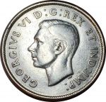 Канада 1937 г. • KM# 36 • 50 центов • Георг VI • серебро • регулярный выпуск(первый год) • XF+