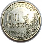 Франция 1955 г. B • KM# 919.2 • 100 франков • "Свобода с факелом" • регулярный выпуск • MS BU ( кат.- $ 5 )