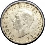 Великобритания 1939 г. • KM# 852 • 6 пенсов • Георг VI • регулярный выпуск • XF-
