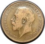 Великобритания 1921 г. • KM# 810 • 1 пенни • Георг V • регулярный выпуск • XF ( кат. - $25 )