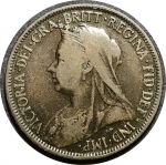 Великобритания 1897 г. • KM# 789 • полпенни • королева Виктория • регулярный выпуск • F-VF
