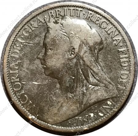 Великобритания 1901 г. • KM# 790 • 1 пенни • королева Виктория • регулярный выпуск • F