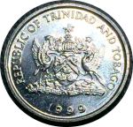 Тринидад и Тобаго 1999 г. • KM# 31 • 10 центов • государственный герб • гибискус • регулярный выпуск • AU - BU