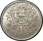 Португалия 1959 г. • KM# 578 • 1 эскудо • "Свобода" • герб • регулярный выпуск • MS BU ( кат. - $20 )