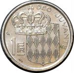 Монако 1968 г. • KM# 140 • 1 франк • Ренье III • герб княжества • регулярный выпуск • BU-