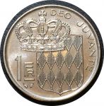 Монако 1979 г. • KM# 140 • 1 франк • Ренье III • герб княжества • регулярный выпуск • MS BU