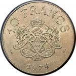 Монако 1979 г. • KM# 154 • 10 франков • Князь Ренье III • княжеская монограмма • регулярный выпуск • AU