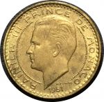 Монако 1951 г. • KM# 130 • 10 франков • Князь Ренье III • герб княжества • регулярный выпуск • AU