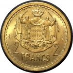 Монако 1945 г. • KM# 120a • 1 франк • Луи II • герб княжества • регулярный выпуск • MS BU