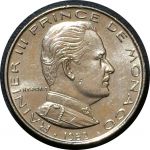 Монако 1982 г. KM# 145 • ½ франка • Ренье III • герб княжества • регулярный выпуск • BU-