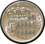 Монако 1978 г. • KM# 145 • ½ франка • Ренье III • герб княжества • регулярный выпуск • BU-