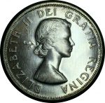 Канада 1958 г. • KM# 53 • 50 центов • Елизавета II • серебро • регулярный выпуск • MS* BU пруфлайк