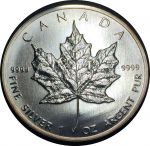Канада 1988 г. • KM# 163 • 5 долларов • Елизавета II • кленовый лист • инвестиционный выпуск • MS BU пруфлайк! 