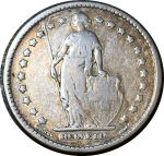 Швейцария 1901 г. B (Берн) • KM# 24 • 1 франк • серебро • регулярный выпуск • F