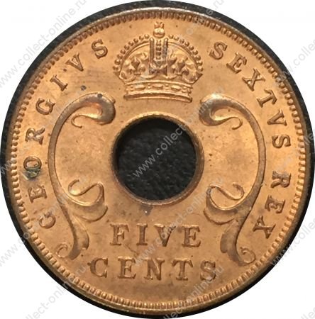 Британская Восточная Африка 1952 г. • KM# 33 • 5 центов • корона • регулярный выпуск • MS BU