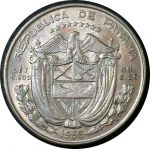 Панама 1953 г. • KM# 19 • ¼ бальбоа • 50-летие Республики • Васко де Бальбоа • серебро • памятный выпуск • BU- ( кат. - $40 )