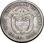 Панама 1904 г. • KM# 3 • 10 сентесимов • Васко де Бальбоа • серебро 5 гр. • регулярный выпуск • VF