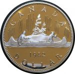Канада 1982 г. • KM# 120.1 • 1 доллар • Елизавета II • пирога • регулярный выпуск • MS BU пруф! люкс!