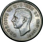 Канада 1944 г. • KM# 36 • 50 центов • Георг VI • серебро • регулярный выпуск • XF