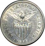 Филиппины 1918 г. S • KM# 170 • 20 сентаво • американский орёл • регулярный выпуск • BU- ( кат. - $50- )