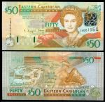 Восточные Карибы • Гренада 2003 г. • P# 45g • 50 долларов • Елизавета II • форт Бримстон • регулярный выпуск • UNC пресс