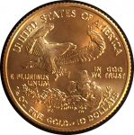 США 2000 г. • KM# 217 • 10 долларов • стоящая "Свобода" • золото 916,7 - 8.48 гр. • MS BU Люкс!!