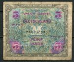 Германия • Оккупация 1944 г. • P# 193d • 5 марок • без буквы "F" (номер с дефисом) • оккупационный выпуск • VG+