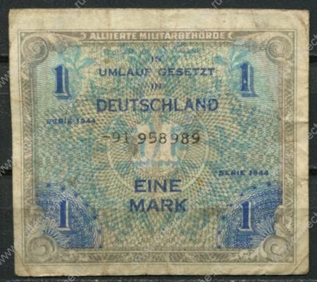 Германия • Оккупация 1944 г. • P# 192d • ½ марки • без буквы "F" (номер с дефисом) • оккупационный выпуск • F ( кат. - $20+ )