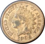 США 1906 г. • KM# 90a • 1 цент • "Индеец" • регулярный выпуск • F-VF