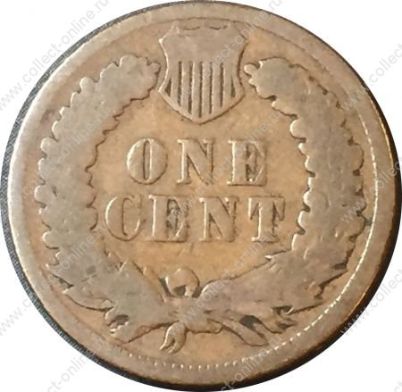 США 1890 г. • KM# 90a • 1 цент • "Индеец" • регулярный выпуск • F-