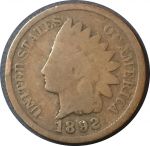 США 1892 г. • KM# 90a • 1 цент • "Индеец" • регулярный выпуск • VG-