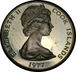 Кука о-ва 1977 г. • KM# 17 • 5 долларов • Елизавета II • стрижи • серебро • MS BU пруф!