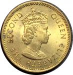 Восточно-Карибский Союз 1965 г. • KM# 4 • 5 центов • Елизавета II • парусник • регулярный выпуск • MS BU