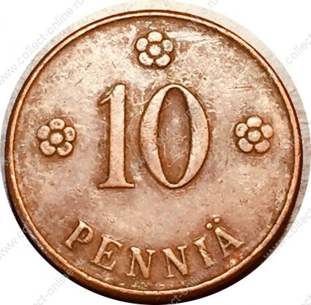 Финляндия 1920 г. • KM# 24 • 10 пенни • финский лев • регулярный выпуск • XF