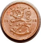 Финляндия 1923 г. • KM# 24 • 10 пенни • финский лев • регулярный выпуск • AU красн. ( кат. - $20+ )