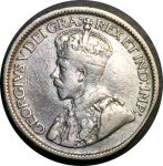 Канада 1920 г. • KM# 23a • 10 центов • Георг V • серебро • регулярный выпуск • VF-