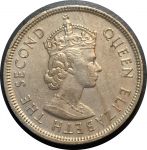 Маврикий 1975 г. • KM# 35.1 • 1 рупия • Елизавета II • герб колонии • регулярный выпуск • BU-