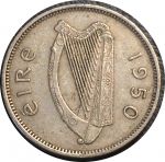 Ирландия 1950 г. • KM# 13a • 6 пенсов • ирландский вольфхаунд • регулярный выпуск • XF