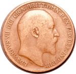 Великобритания 1908 г. • KM# 794.2 • 1 пенни • Эдуард VII • регулярный выпуск • F-VF