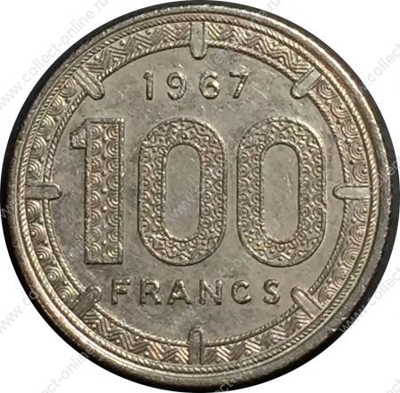 Экваториальные Африканские страны • 1968 г. • KM# 5 • 100 франков • гигантские антилопы • MS ( кат. - $16 )