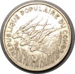 Конго 1971 г. KM# 1 • 100 франков • гигантские антилопы • регулярный выпуск • XF