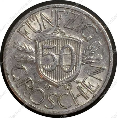 Австрия 1947 г. • KM# 2870 • 50 грошей • регулярный выпуск • BU-