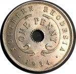 Южная Родезия 1934 г. • KM# 7 • 1 пенни • регулярный выпуск • MS BU ( кат.- $50+ )