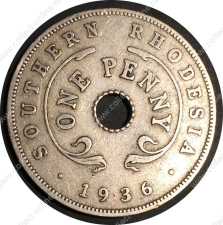 Южная Родезия 1936 г. • KM# 7 • 1 пенни • регулярный выпуск • VF